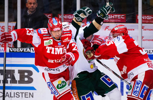 Jeremy Boyce-Rotevall och Mat Robinson, Timrå, stoppar