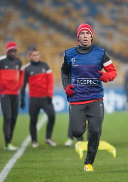 MAXWELL - 20.11.2012 - Entrainement du PSG a Kiev
