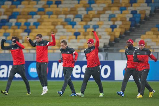 Groupe - 20.11.2012 - Entrainement du PSG a Kiev
