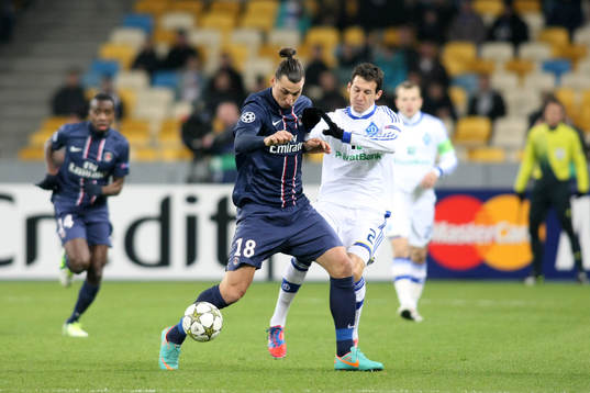 ZLATAN IBRAHIMOVIC / DANILO SILVA - 21.11.2012 - Dinamo