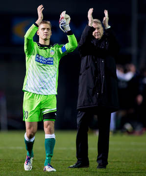 Pär Hansson, målvakt, Åge Hareide, tränare,