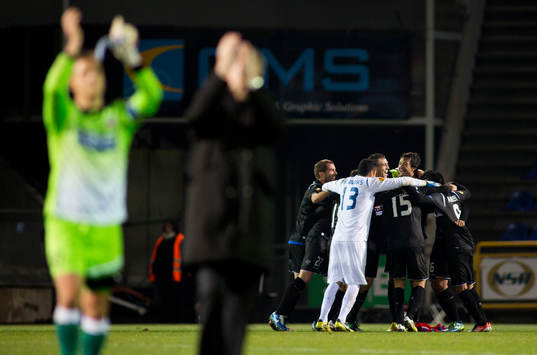 Levante spelarna jublar, i förgrund, Pär Hansson,