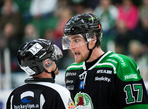 Mathias Tjärnquist, Rögle, missnöjd med domare