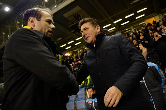 Andreas Alm, tränare AIK och Walter Mazzarri, tränare