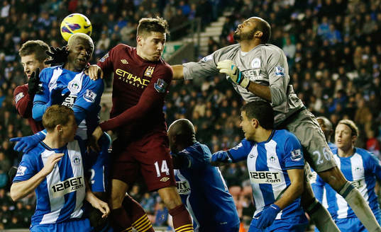 Football - Wigan Athletic v Manchester City - Barclays
