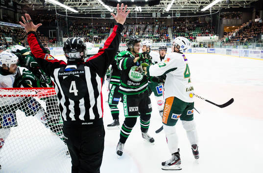 Slagsmål, Dennis Everberg, Rögle, Chris Lee, Färjestad