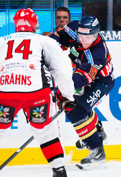 Gabriel Landeskog, Djurgården, skjuter in 3-0 i tom bur