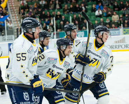 David Petrasek, Daniel Fernholm, William Karlsson, jubel