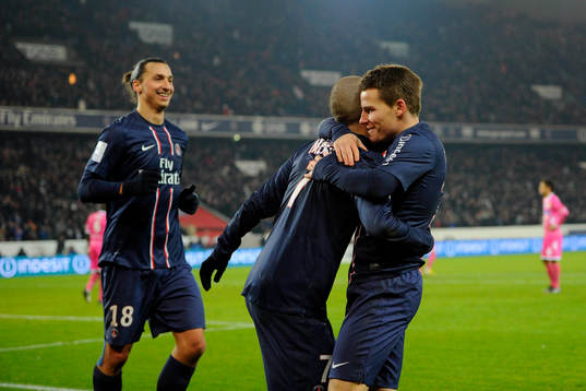 Joie de Kevin GAMEIRO - 08.12.2012 - PSG /Evian Thonon -