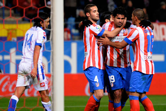 Diego Costa of Club Atletico de Madrid celebrates