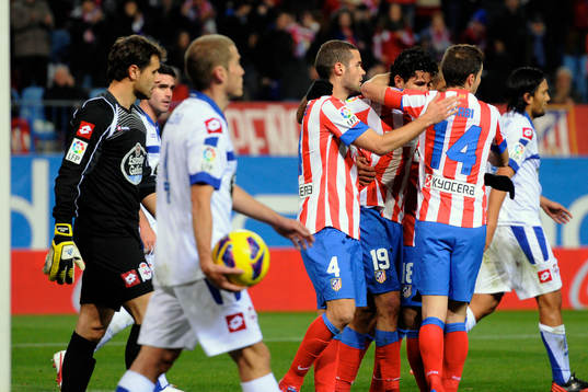 Diego Costa of Club Atletico de Madrid celebrates