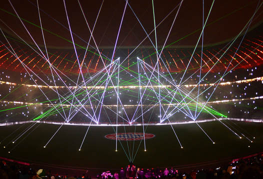 Uebersicht, Lasershow in der Allianz Arena