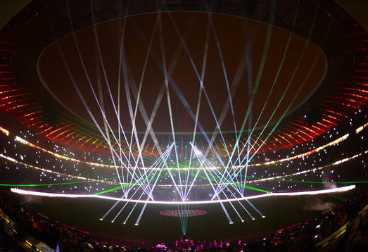 Uebersicht, Lasershow in der Allianz Arena