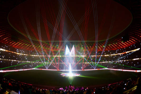 Uebersicht, Lasershow in der Allianz Arena