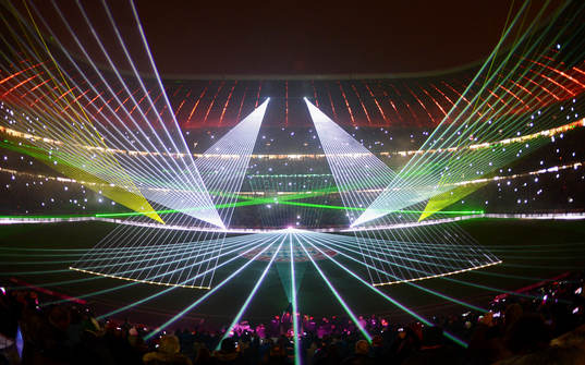 Uebersicht, Lasershow in der Allianz Arena