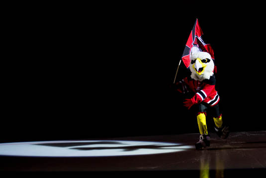 Hawkan maskot i Malmö Redhawks