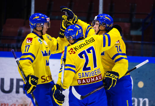 William Karlsson, Filip Sandberg och Rickard Rakell,