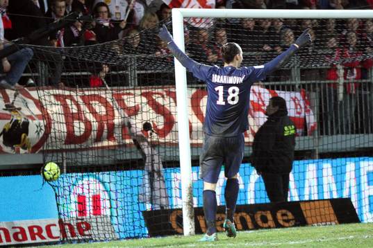 Joie Zlatan IBRAHIMOVIC - 21.12.2012 - Brest / PSG - 19eme