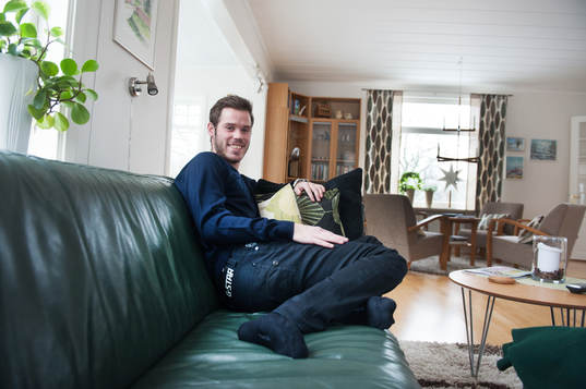 Emil Salomonsson, IFK Göteborg, hemma i föräldrahemmet i