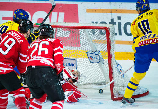 Jordan Binnington, målvakt, Kanada, släpper in 0-1 från