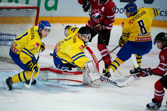 Tom Nilsson, Joel Lassinantti, målvakt, och Linus