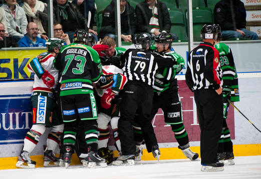 Slagsmål mellan Frölunda och Rögle