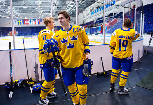 William Karlsson, Filip Forsberg och Elias Lindholm väntar
