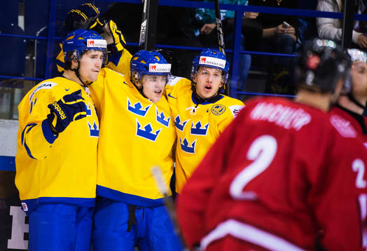 Filip Forsberg, Emil Djuse och Rickard Rakell, Sverige,