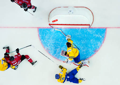 Joel Lassinantti, målvakt, Sverige, släpper in 1-2 från