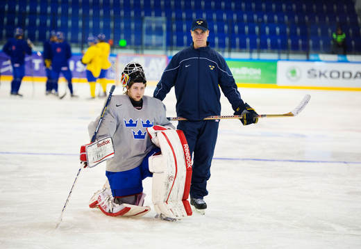 Joel Lassinantti, målvakt, och Roger Rönnberg,