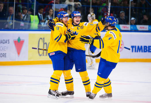 William Karlsson, Filip Forsberg och Robert Hägg, Sverige,