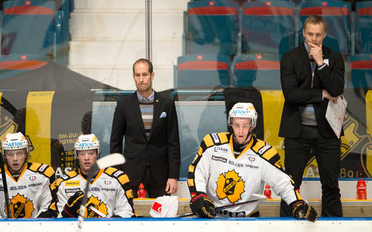 Anders Forsberg, tränare Skellefteå och Stefan Klockare,