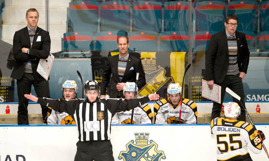 Anders Forsberg, tränare Skellefteå och Stefan Klockare,
