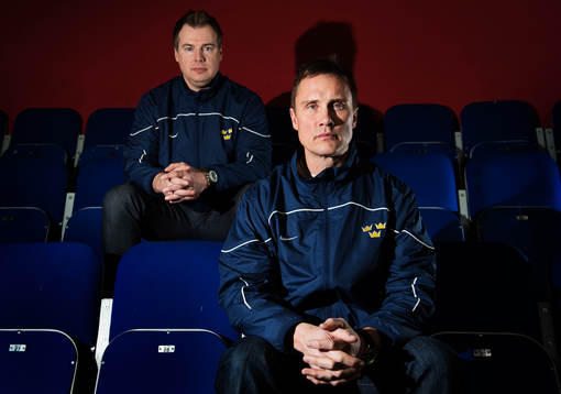 Rikard Grönborg, assisterande tränare, och Roger