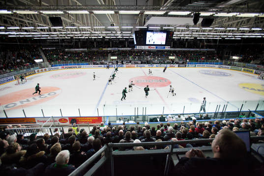 Lindab Arena, sedd från läktaren. Lindab Arena, rögle,