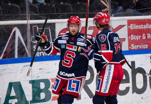 Michael Nylander och Ziga Jeglic jublar, Södertälje