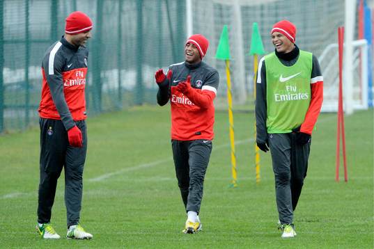 Joie ALEX / Lucas MOURA / Thiago SILVA - 10.01.2013 -