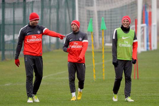 Joie ALEX / Lucas MOURA / Thiago SILVA - 10.01.2013 -