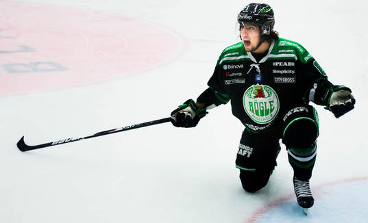 Alexander Lindqvist Hansen, Rögle, är arg på domaren