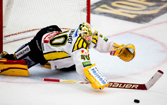 Johan Holmqvist, målvakt, Brynäs, slänger sig ut