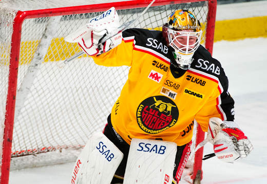 David Rautio, målvakt, Luleå, jublar