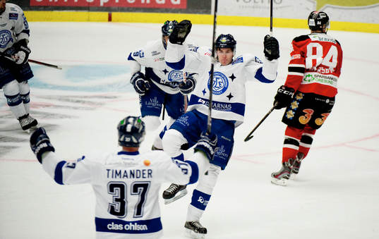 Filip Forsberg, Leksand gör 1-0.  Jubel