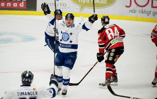 Filip Forsberg, Leksand gör 1-0.  Jubel