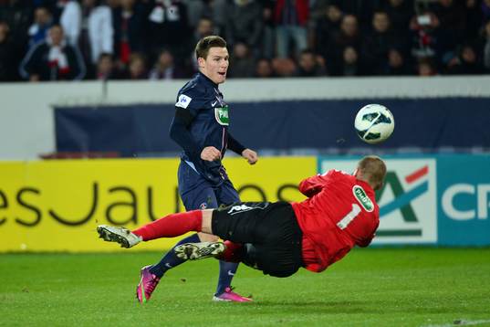Kevin GAMEIRO / Olivier BLONDEL - 23.01.2013 - PSG /