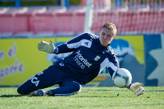 Träning på onsdag förmiddag, Marcus Sandberg, målvakt