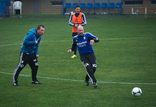 Träning på torsdag förmiddag. Tränare Mikael Stahre