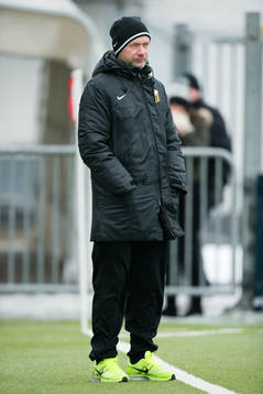 Fotboll, Träningsmatch, Gais-BK Häcken. Häckens tränare