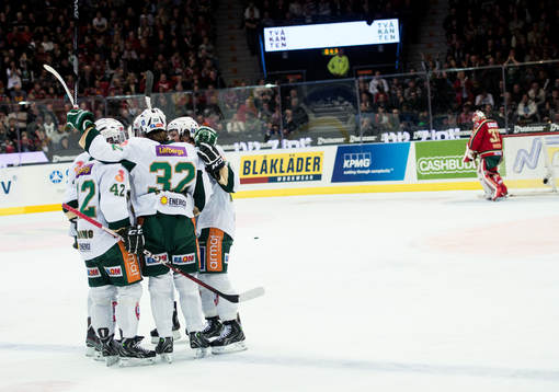 Magnus Nygren, Färjestad, gör 0-1, jubel