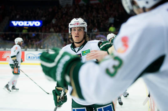 Magnus Nygren, Färjestad, gör 0-1, jubel
