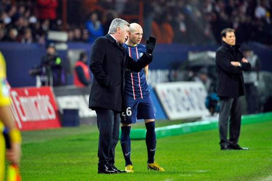 Carlo ANCELOTTI / Christophe JALLET - 27.01.2013 - PSG /